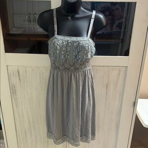 Free People Lace-Trim Slip  in Dusty Gray